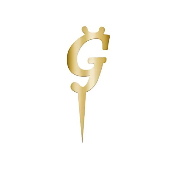Ğ Harfi Altın Pleksi Pasta Süsü 7 cm ürün görseli