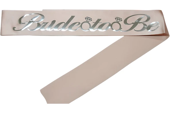 Bride To Be Kuşak Pudra Pembe Üzeri Gümüş - 1
