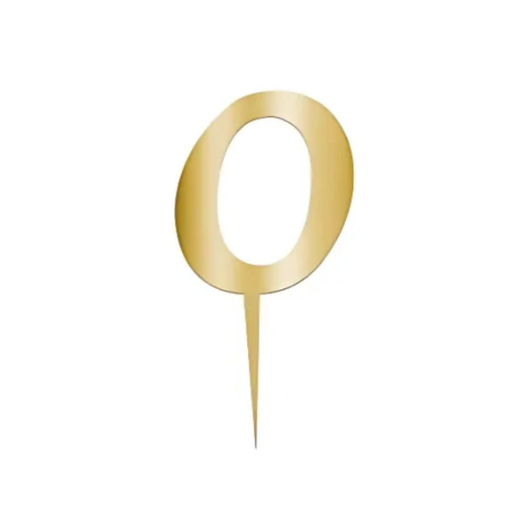 O Harfi Altın Pleksi Pasta Süsü 7 cm ürün görseli