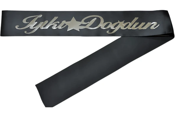 İyiki Doğdun Kuşak Siyah Üzeri Gümüş - 1