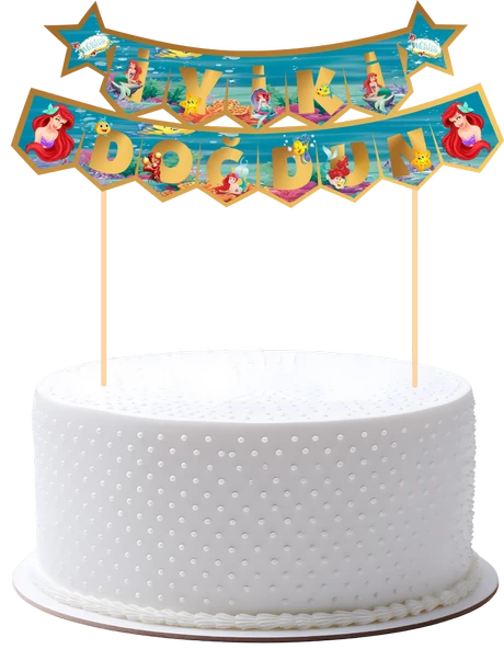 Deniz Kızı Pasta Üstü Banner ürün görseli