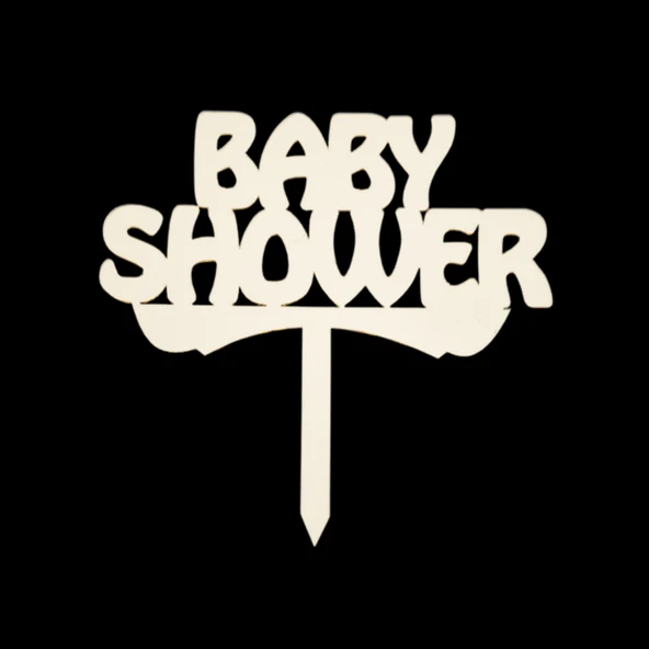 Baby Shower Altın Pleksi Pasta Süsü ürün görseli 1