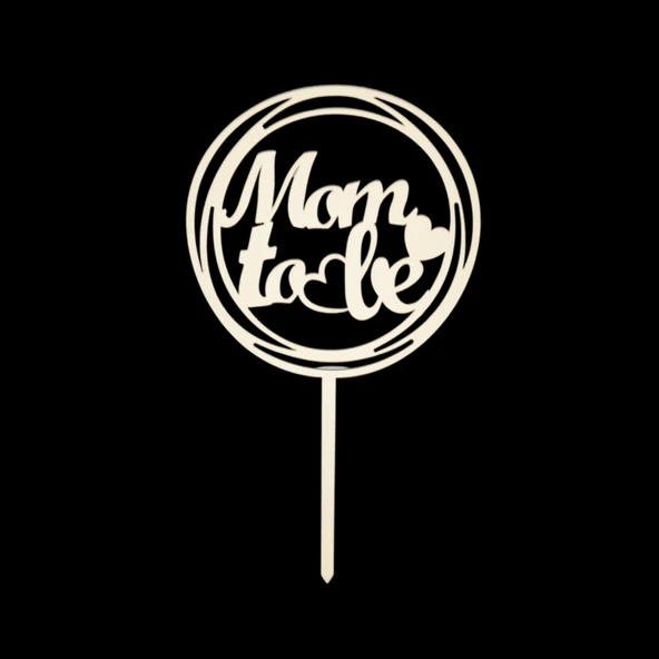 Mom to Be Altın Pleksi Pasta Süsü ürün görseli