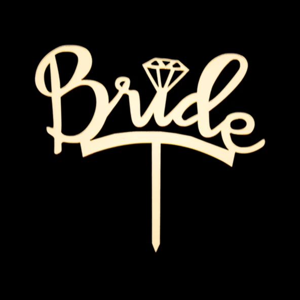 Bride Altın Pleksi Pasta Süsü ürün görseli
