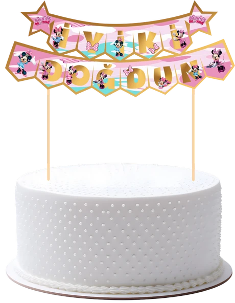 Minnie Mouse Pasta Üstü Banner ürün görseli