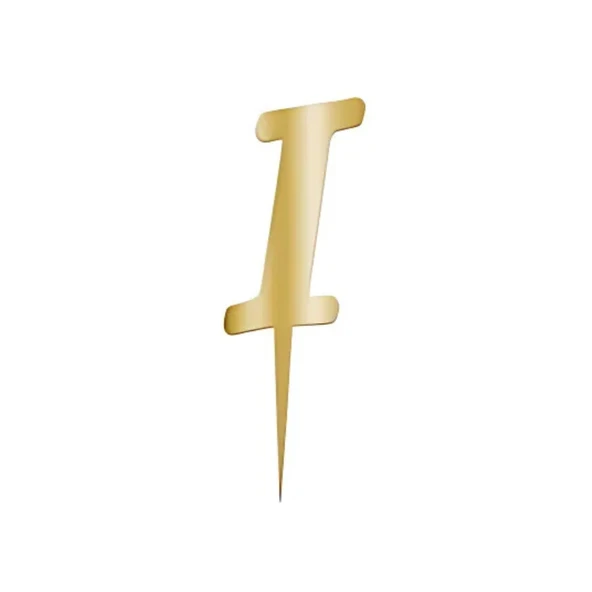 I Harfi Altın Pleksi Pasta Süsü 7 cm