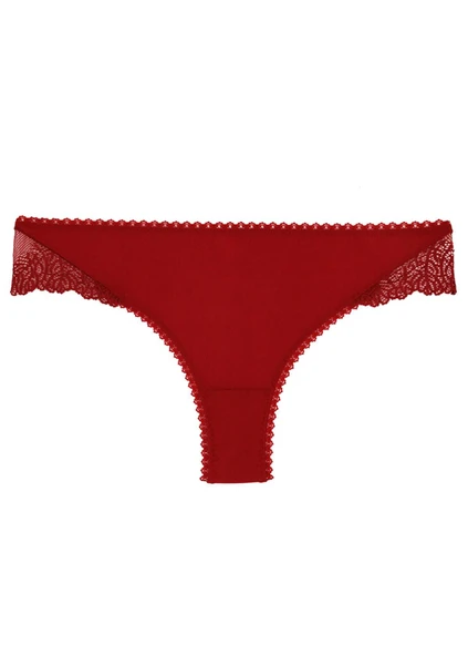 ÖNÜ KUMAŞ ARKASI DANTEL SLIP KÜLOT - Resim 5