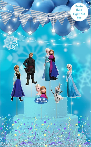Frozen Temalı Pasta Üstü Figür Set ürün görseli