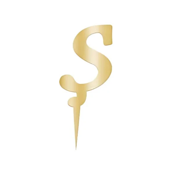 Ş Harfi Altın Pleksi Pasta Süsü 7 cm ürün görseli