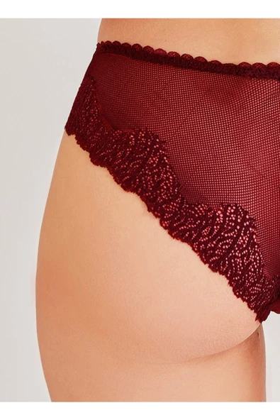 ÖNÜ KUMAŞ ARKASI DANTEL SLIP KÜLOT - Resim 2