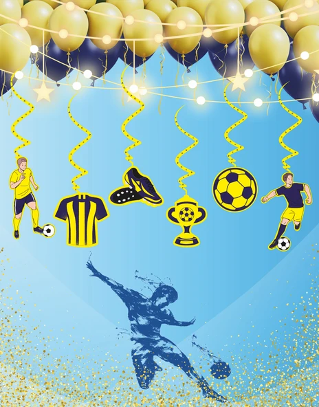 Sarı Lacivert Taraftar Temalı 3D Tavan Sarkıt 6 lı ürün görseli 1