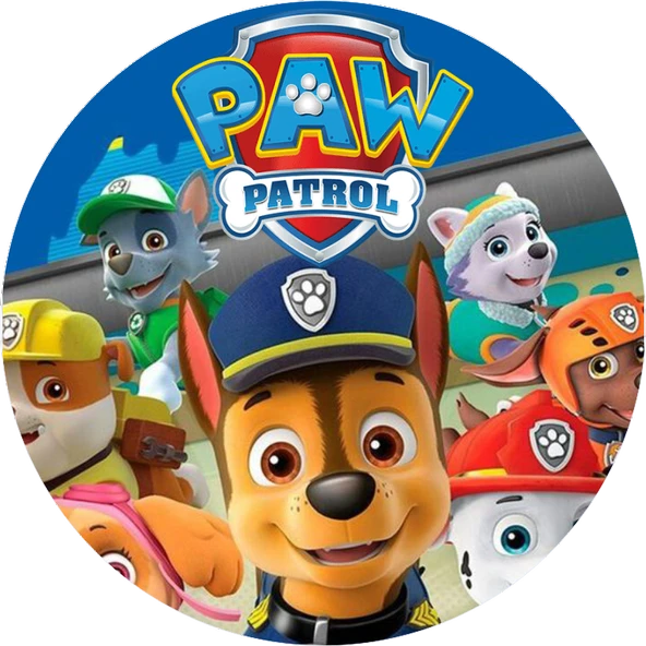 Paw Patrol Yuvarlak Pasta Yenilebilir Resim Baskı 20 cm ürün görseli 1