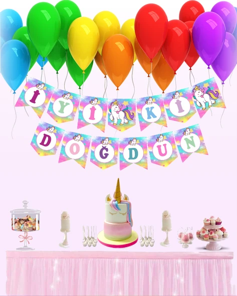 Unicorn Temalı Uzar Yazı Banner ürün görseli 1