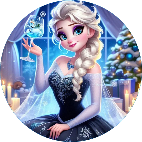 Frozen Yuvarlak Pasta Yenilebilir Resim Baskı 20 cm - 1