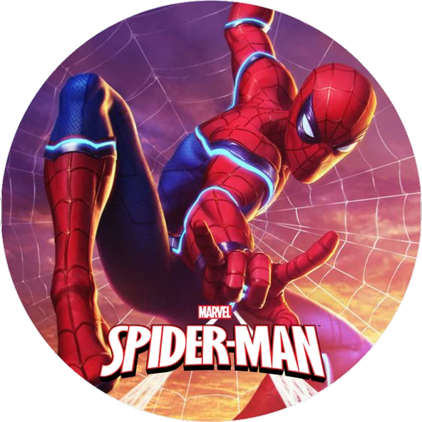Spiderman Yuvarlak Pasta Yenilebilir Resim Baskı 20 cm - 1