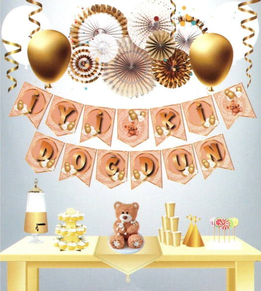 Ayıcık Temalı Uzar Yazı Banner ürün görseli 1