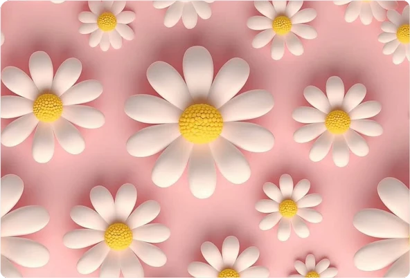 Papatya Dikdörtgen Pasta Yenilebilir Resim Baskı 28*19 cm ürün görseli