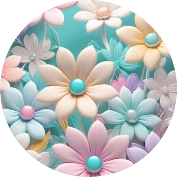 Çiçek Yuvarlak Pasta Yenilebilir Resim Baskı 20 cm ürün görseli