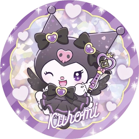 Kuromi Yuvarlak Pasta Yenilebilir Resim Baskı 20 cm ürün görseli 1