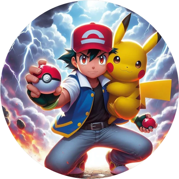 Pokemon Yuvarlak Pasta Yenilebilir Resim Baskı 20 cm ürün görseli