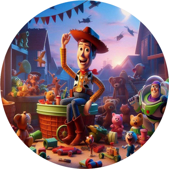 Toy Story Yuvarlak Pasta Yenilebilir Resim Baskı 20 cm ürün görseli
