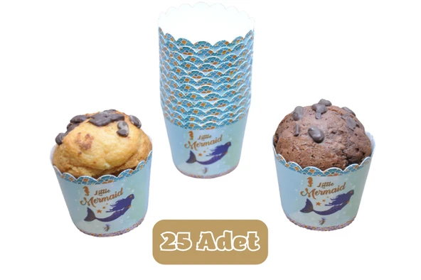 Deniz Kızı Temalı Cupcake Muffin Kalıbı ürün görseli
