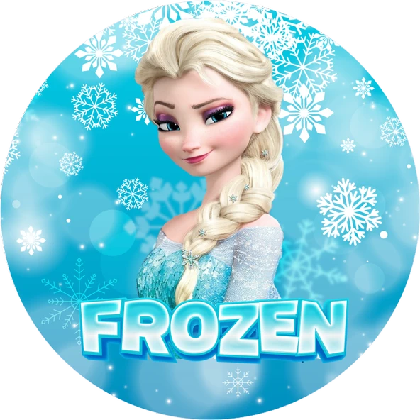 Frozen Yuvarlak Pasta Yenilebilir Resim Baskı 20 cm ürün görseli