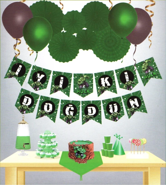 Hulk Temalı Uzar Yazı Banner ürün görseli 1