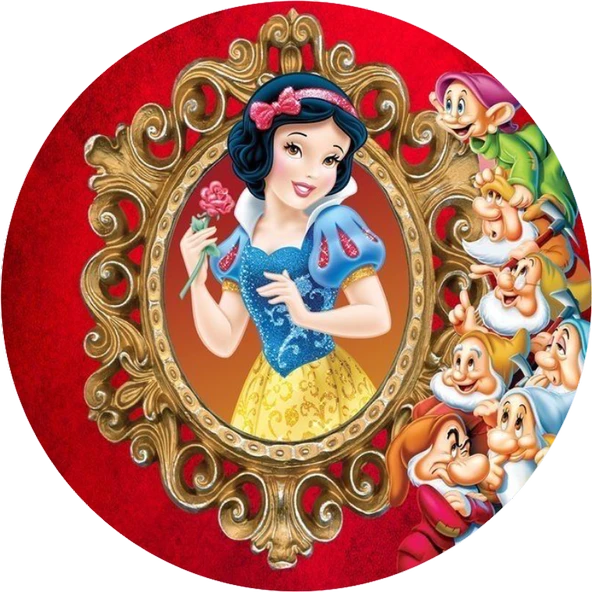 Pamuk Prenses Yuvarlak Pasta Yenilebilir Resim Baskı 20 cm ürün görseli