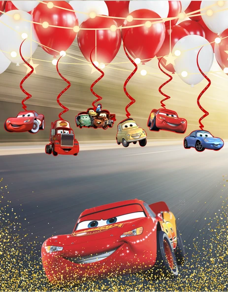 Cars Temalı 3D Tavan Sarkıt 6 lı