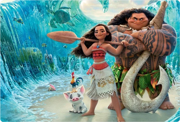 Moana Dikdörtgen Pasta Yenilebilir Resim Baskı 28*19 cm ürün görseli
