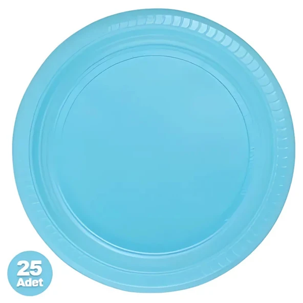 Bebek Mavi Plastik Tabak 25 Adet ürün görseli 1