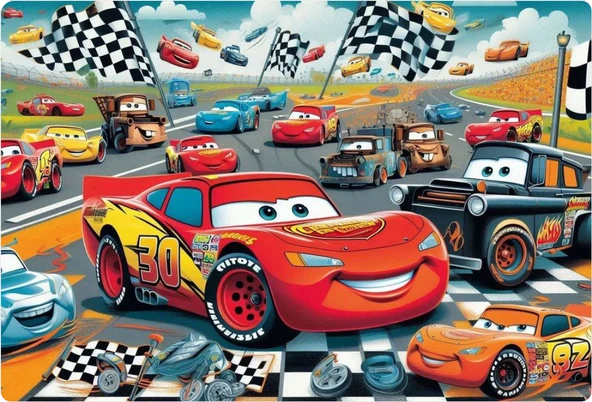 Cars Dikdörtgen Pasta Yenilebilir Resim Baskı 28*19 cm - 1