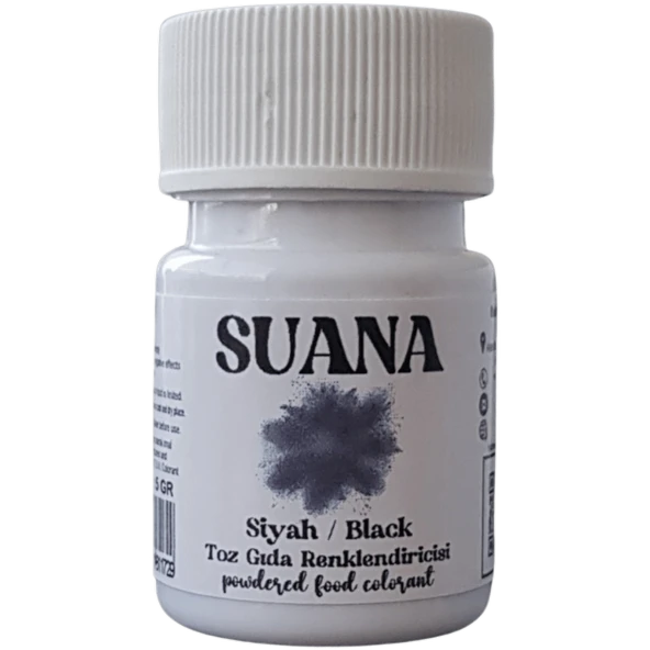 Suana Su Bazlı Toz Gıda Boyası 5 gr Siyah