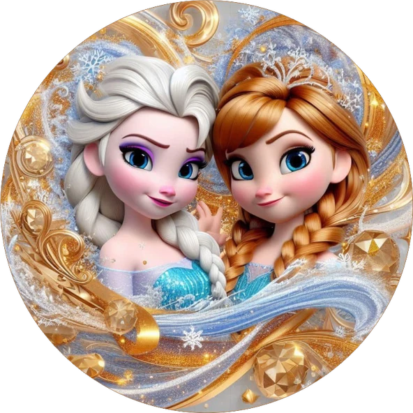 Frozen Yuvarlak Pasta Yenilebilir Resim Baskı 20 cm ürün görseli