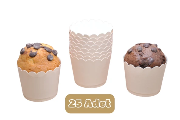 Krem Renkli Cupcake Muffin Kalıbı ürün görseli 1