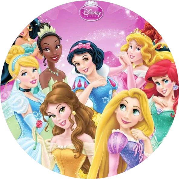 Prenses Yuvarlak Pasta Yenilebilir Resim Baskı 20 cm ürün görseli