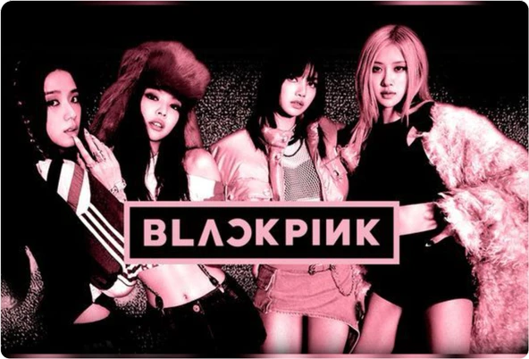 Black Pink Dikdörtgen Pasta Yenilebilir Resim Baskı 28*19 cm ürün görseli