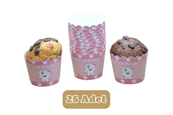İlk Dişim Pembe Temalı Cupcake Muffin Kalıbı ürün görseli