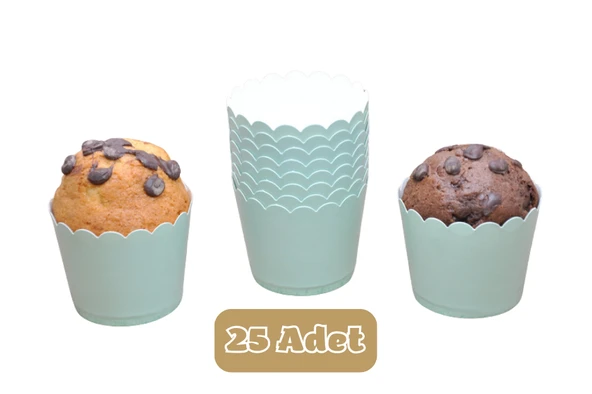 Su Yeşili Renkli Cupcake Muffin Kalıbı ürün görseli 1