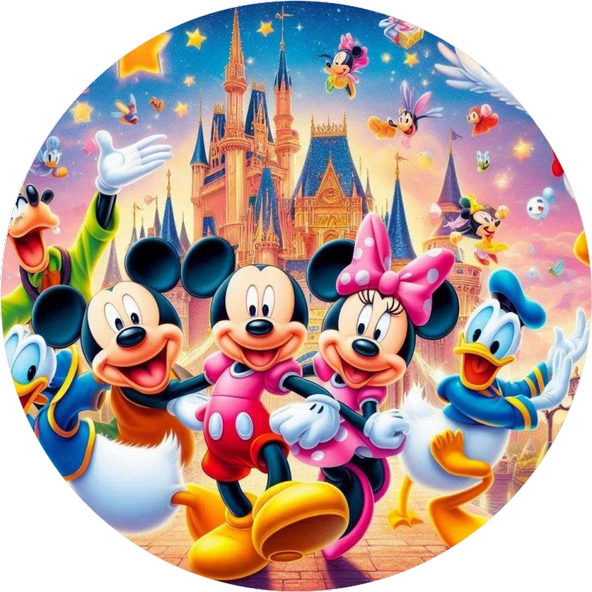 Walt Disney Yuvarlak Pasta Yenilebilir Resim Baskı 20 cm ürün görseli