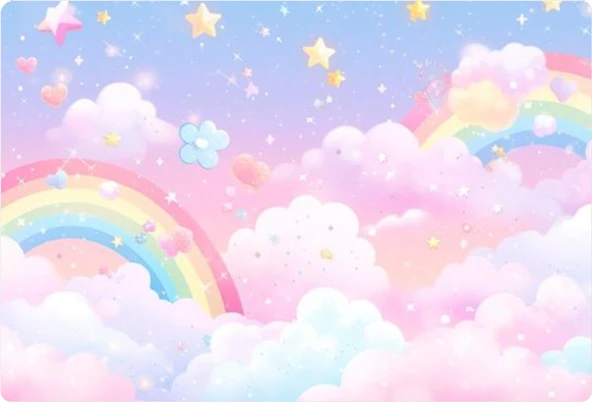 Gökkuşağı Dikdörtgen Pasta Yenilebilir Resim Baskı 28*19 cm ürün görseli