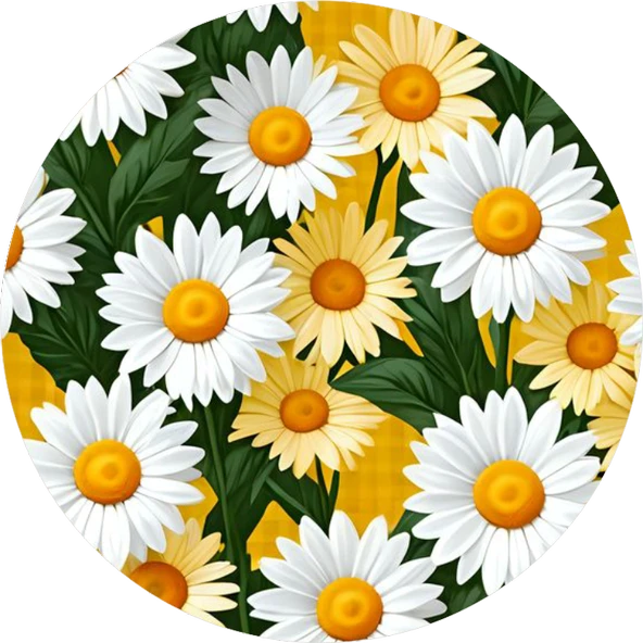 Papatya Yuvarlak Pasta Yenilebilir Resim Baskı 20 cm ürün görseli