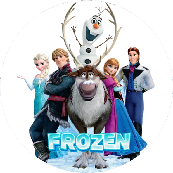 Frozen Yuvarlak Pasta Yenilebilir Resim Baskı 20 cm ürün görseli