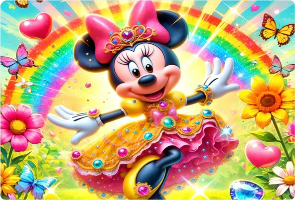 Minnie Mouse Dikdörtgen Pasta Yenilebilir Resim Baskı 28*19 cm - 1
