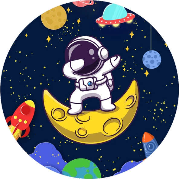 Uzay Yuvarlak Pasta Yenilebilir Resim Baskı 20 cm ürün görseli