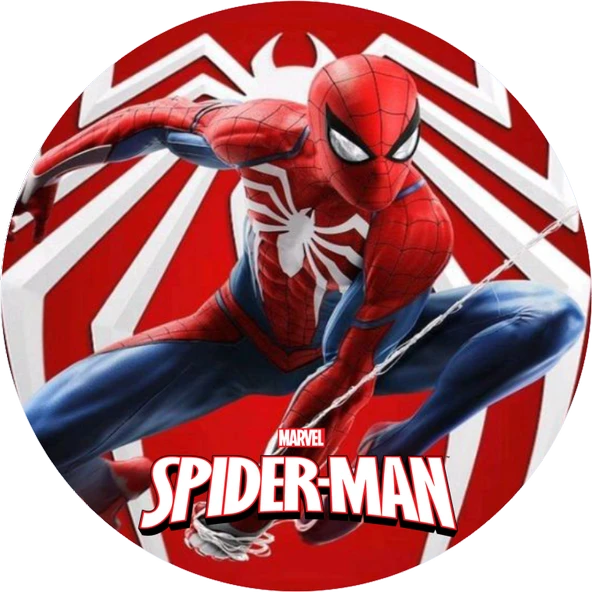 Spiderman Yuvarlak Pasta Yenilebilir Resim Baskı 20 cm ürün görseli