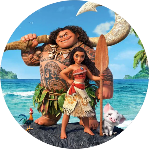 Moana Yuvarlak Pasta Yenilebilir Resim Baskı 20 cm ürün görseli