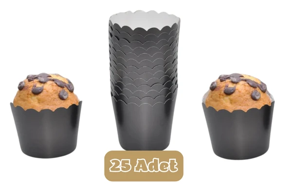 Siyah Renkli Cupcake Muffin Kalıbı ürün görseli