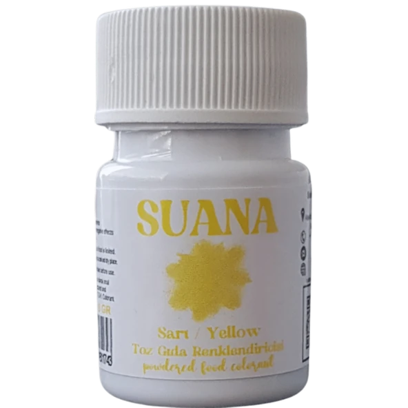 Suana Su Bazlı Toz Gıda Boyası 8 gr Sarı - 1